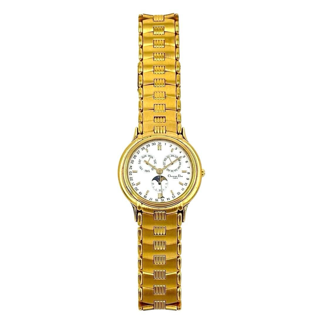 ディオール　腕時計　クロノグラフ　ムーンフェイズ　ゴールド　ラウンド　レディース