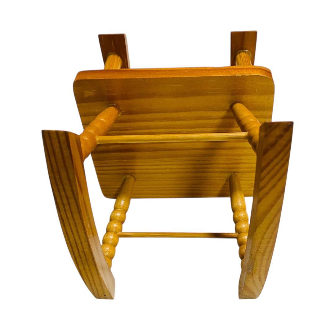 ドールチェア ミニチュア インテリア 木製 ロッキングチェア 揺り椅子　ベンチ