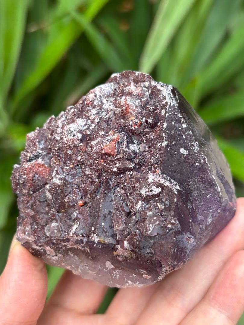 インド産　エイリアンアメジストポイント　512g ヘマタイト　煌めく濃厚な紫と赤