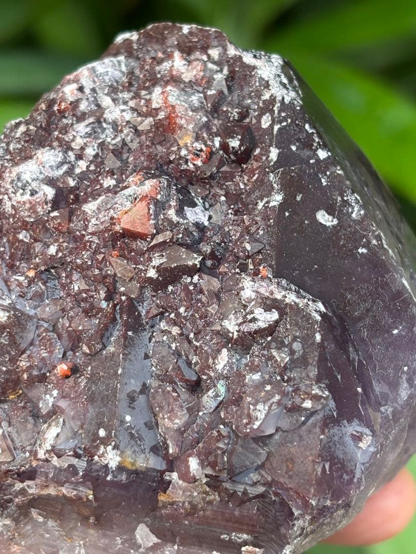 インド産　エイリアンアメジストポイント　512g ヘマタイト　煌めく濃厚な紫と赤