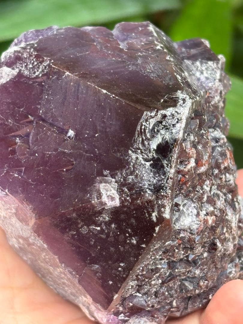 インド産　エイリアンアメジストポイント　512g ヘマタイト　煌めく濃厚な紫と赤