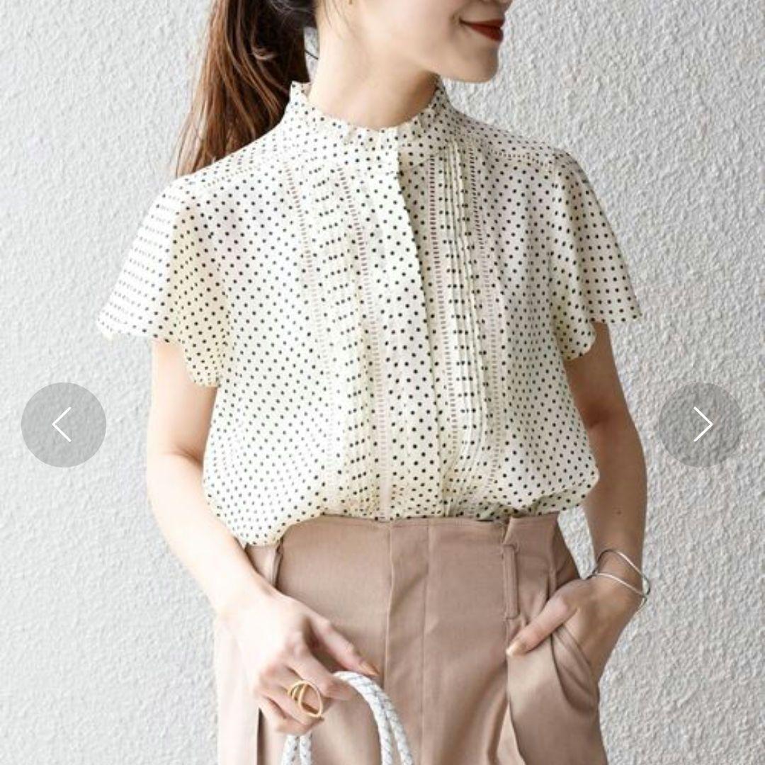 おまとめ2点【美品】SHIPS ドットブブラウス ピンタック ブラウス