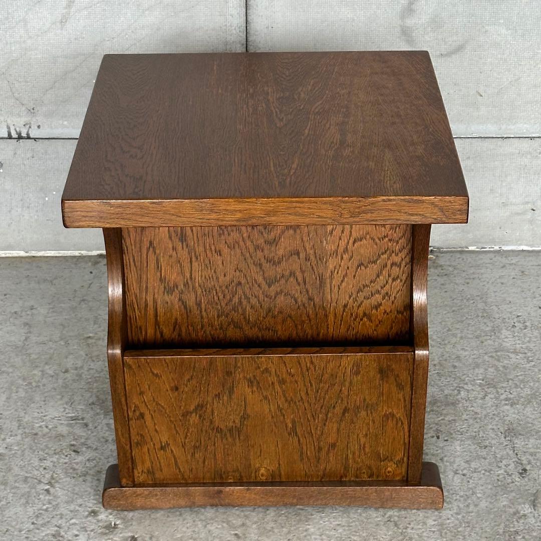 ✦オランダ家具✦オーク材サイドテーブル マガジンラック付　コーヒーテーブル