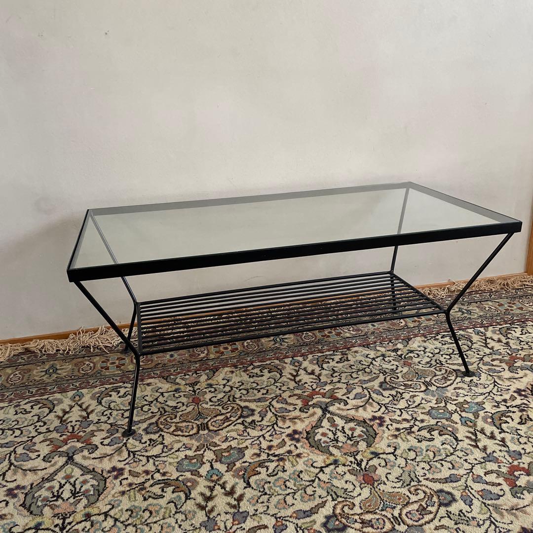 ウニコ　unico EDDYアイアンガラステーブル　ローテーブル　幅93cm