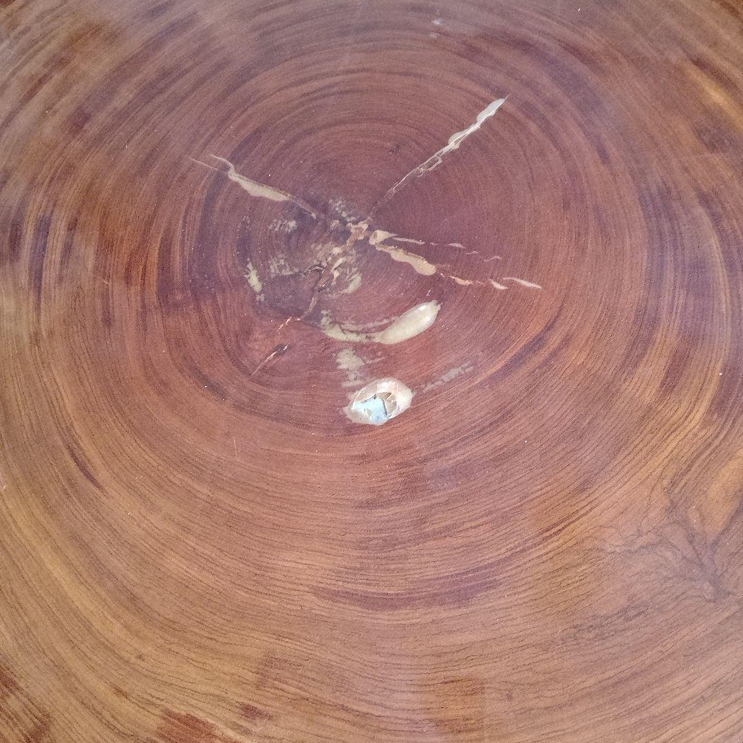 【一枚板】天然木製円形座卓　ローテーブル
