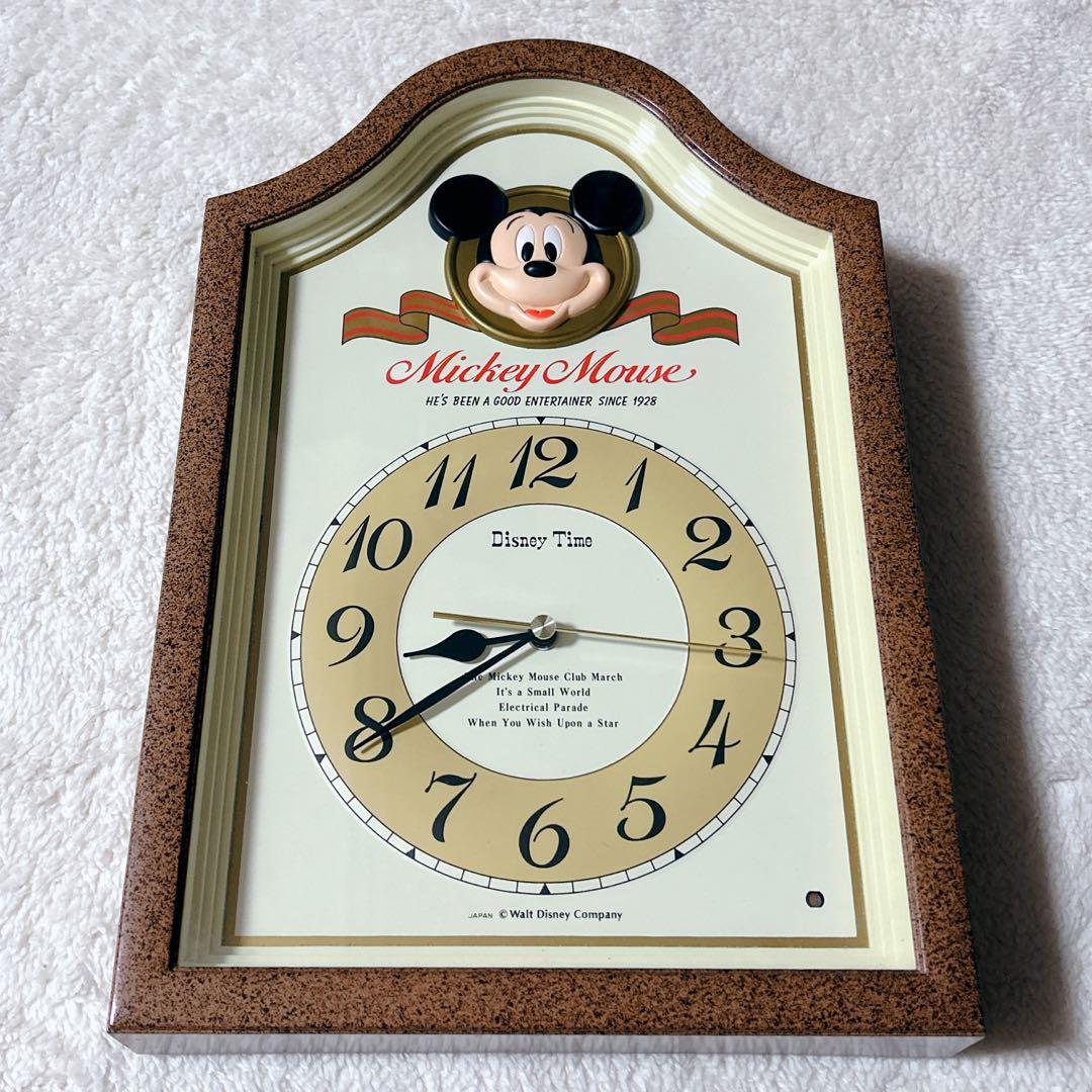 最終価格・希少✨ミッキー　レトロ　壁掛け時計　ディズニータイム　アンティーク