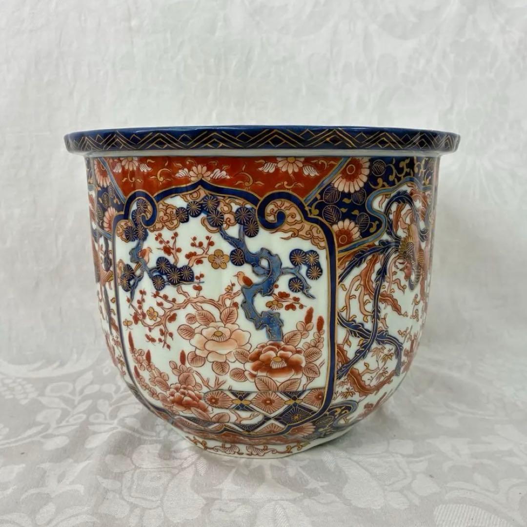 未使用品 豪華絢爛【其泉】 万博伊万里桐鳳凰 プランター 金彩 桐箱入り