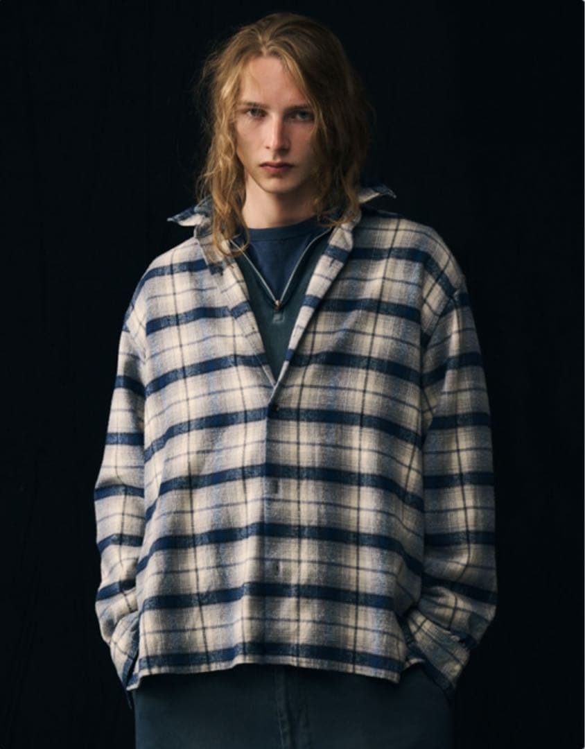 さ*い様 Vintage Cotton Silk Nep Twill Check