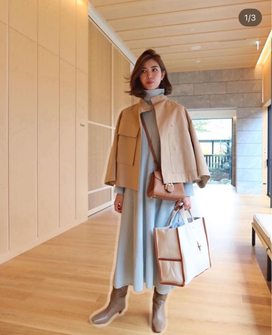 Drawer フロントポケット トレンチジャケット 38 ベージュ