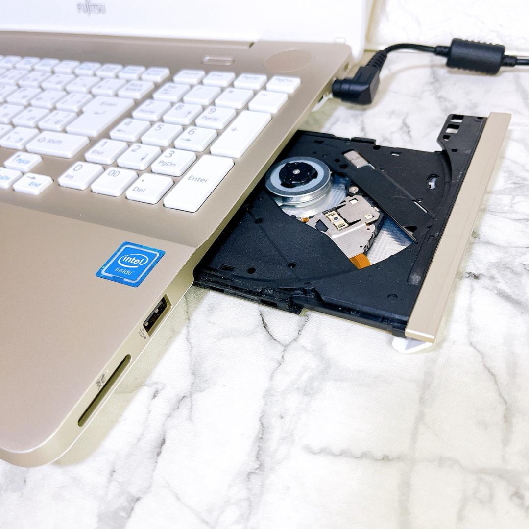 超美品ゴールド✨爆速SSD薄型ノートパソコン✨Windows11✨カメラオフィス