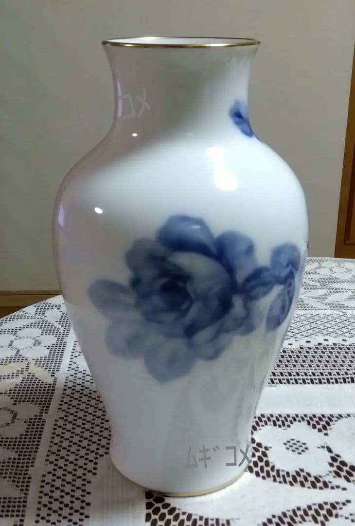 大倉陶園 花瓶花器⑨ブルーローズ〈36cm〉(新品未使用)