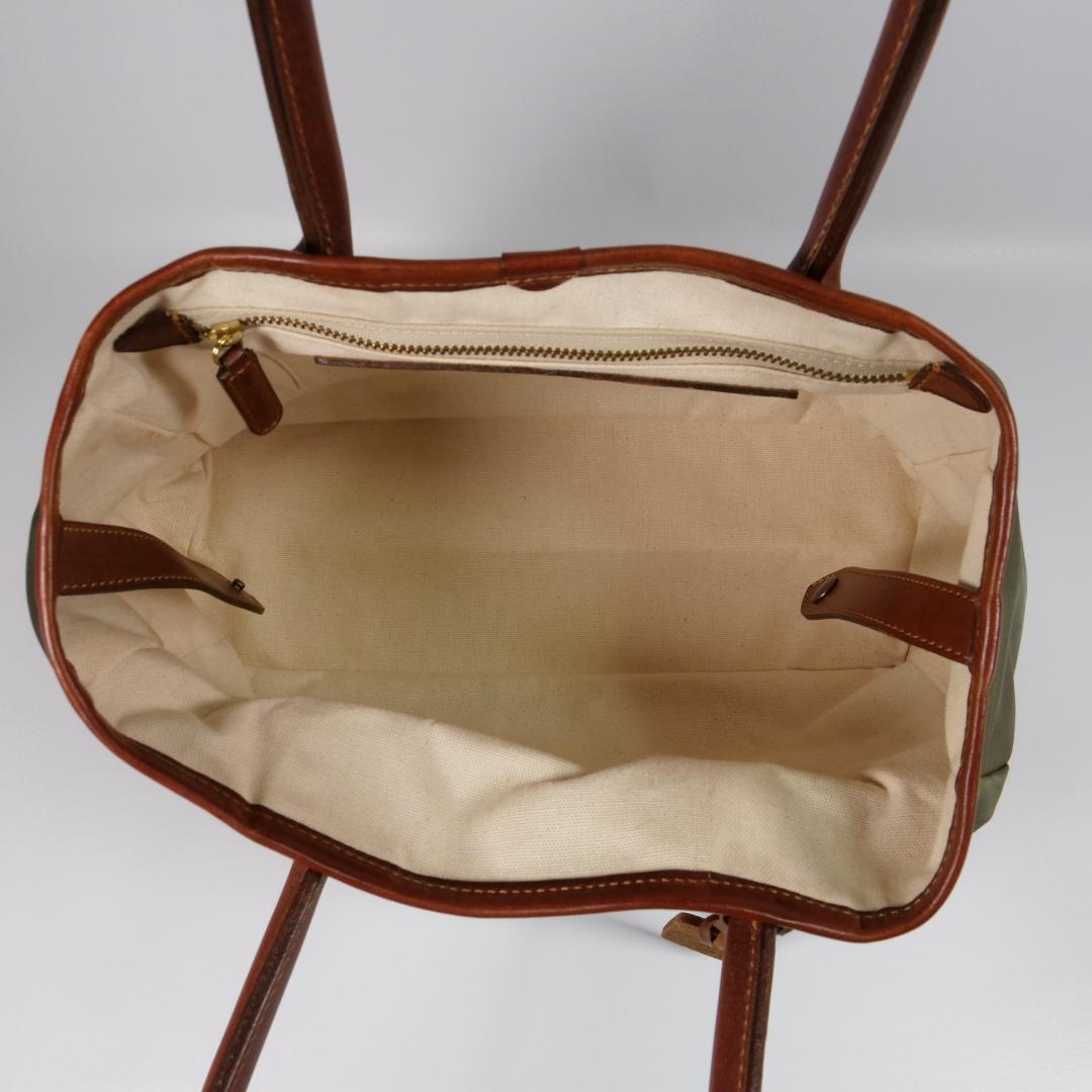 美品✨ フェリージ トートバッグ 11-52 ナイロン レザー カーキ