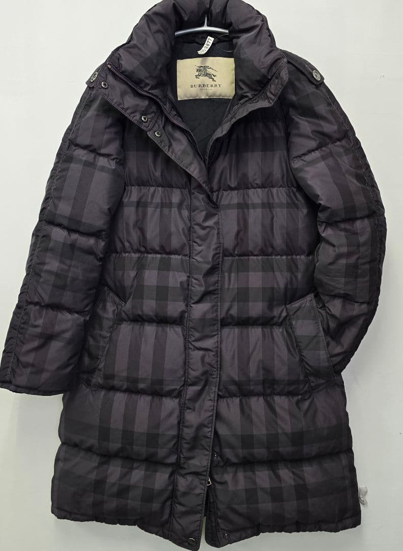 訳あり バーバリーロンドン ダウンコート　メガチェック 総柄