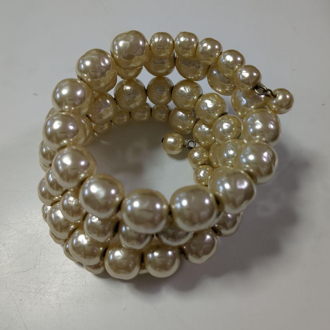 【美品希少】ミリアムハスケル初期ヴィンテージ4連パールクラスターブレスレット