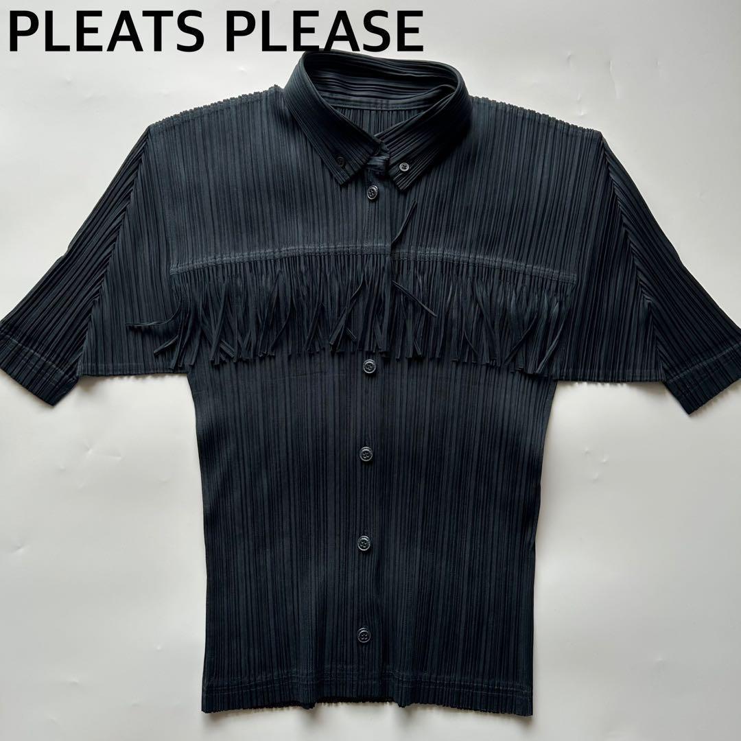 ISSEY MIYAKE プリーツプリーズ フリンジ　ブラウス サイズ3