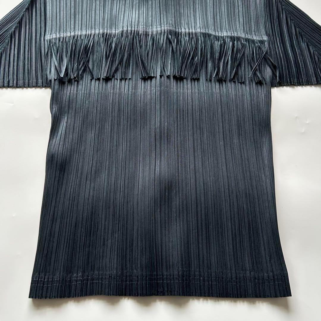 ISSEY MIYAKE プリーツプリーズ フリンジ　ブラウス サイズ3