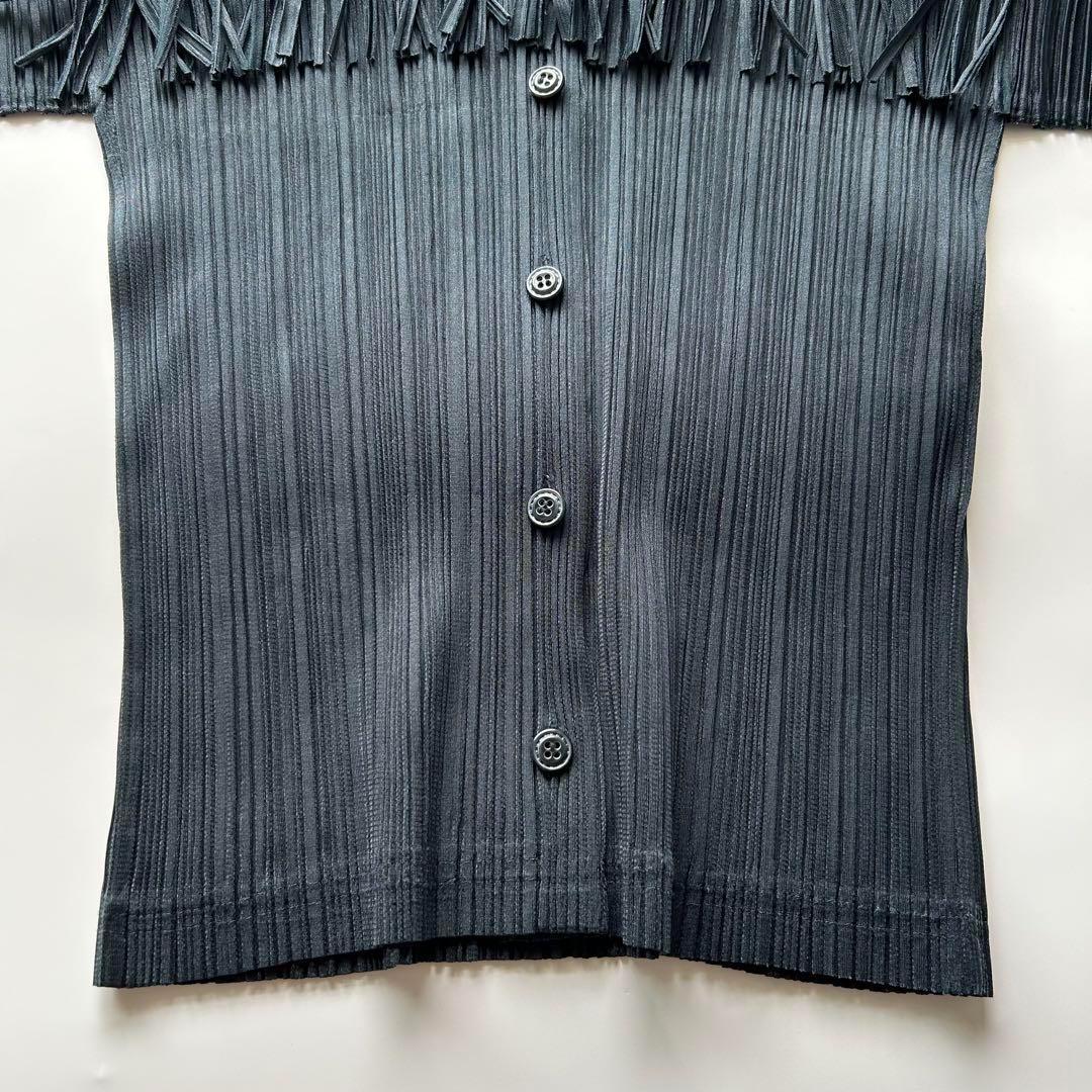 ISSEY MIYAKE プリーツプリーズ フリンジ　ブラウス サイズ3