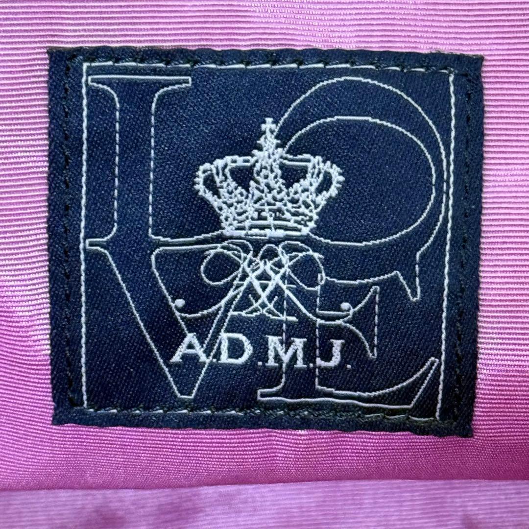 A.D.M.J トートバッグ A4 王冠 編み込み ネイビー 未使用級