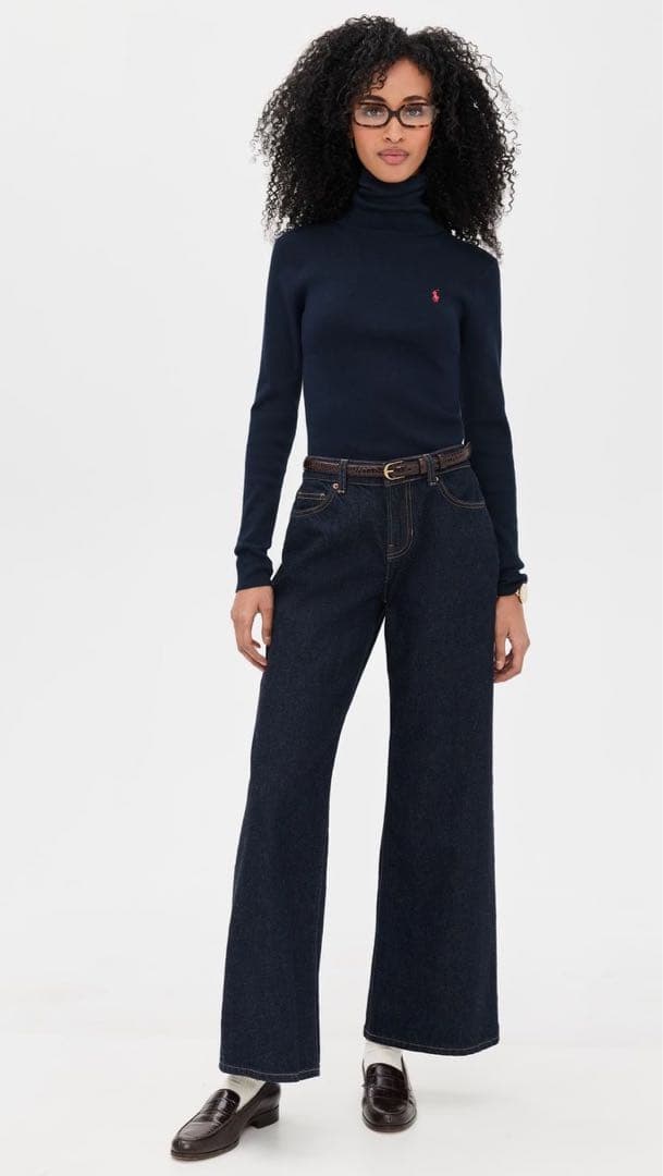 【ぽんちゃん】ラルフローレンスポーツ ケーブルニット タートルネック 黒