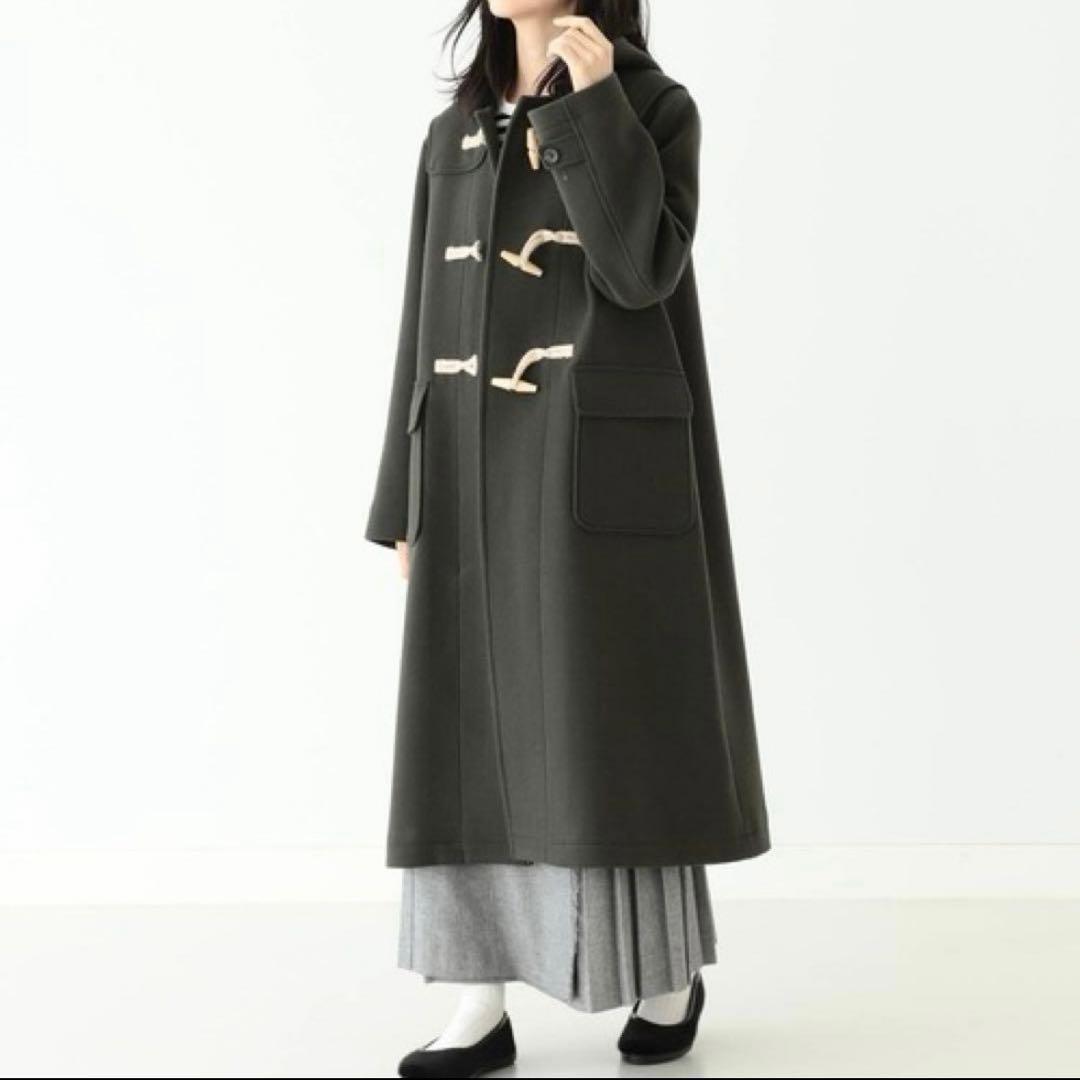 未使用級✨ BEAMS BOY モッサー ロングダッフルコート OLIVE