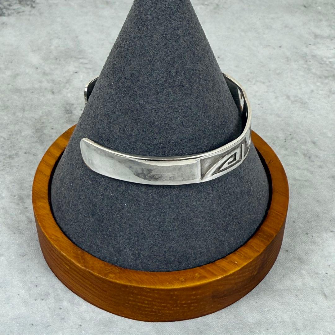 HOPI ホピ族 オーバーレイ シルバーバングル ウェーブデザイン