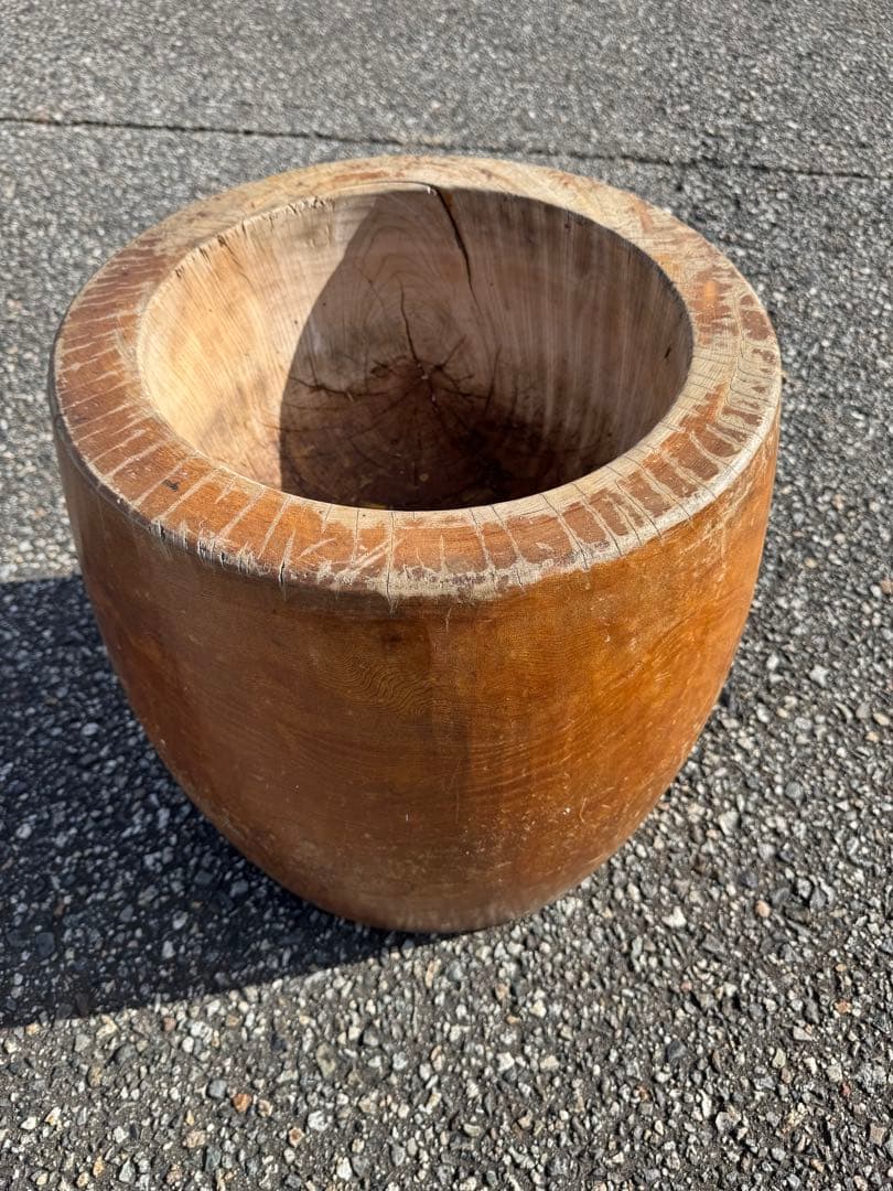 木製 餅つき 臼 昭和58年製 民芸品 レトロ