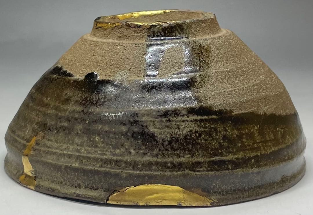 天目茶碗　宋　吉州窯　本金直し　時代箱　Y687