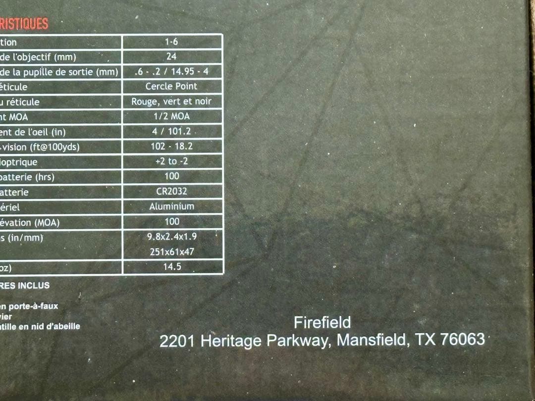 Firefield Rapidstrike 1-6x24 20mm対応マウント付