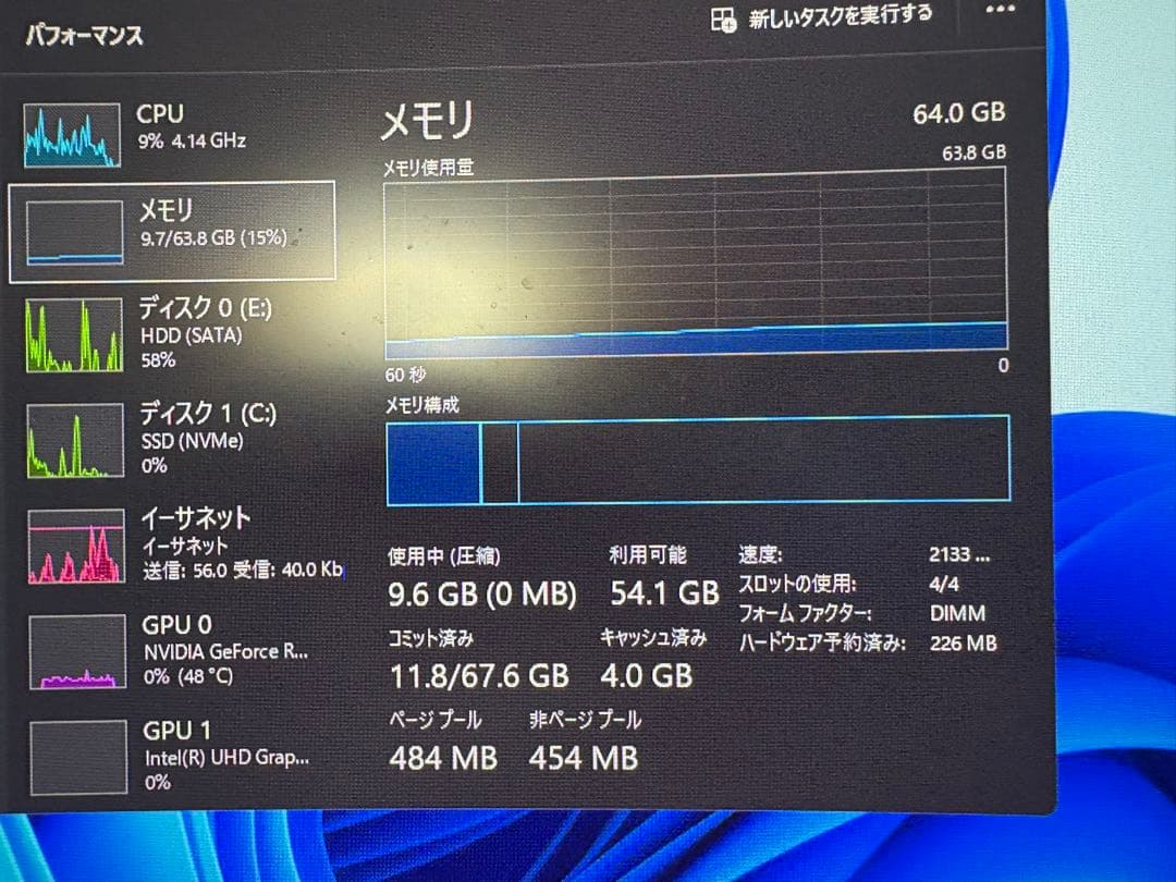 メモリ ddr4 16gb×4 64gb
