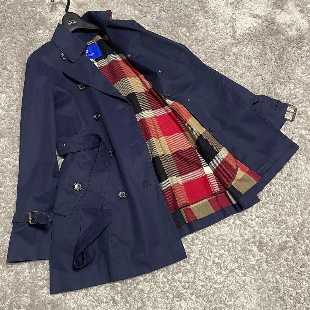かで ブルーレーベル クレストブリッジ ネイビー トレンチコート 40