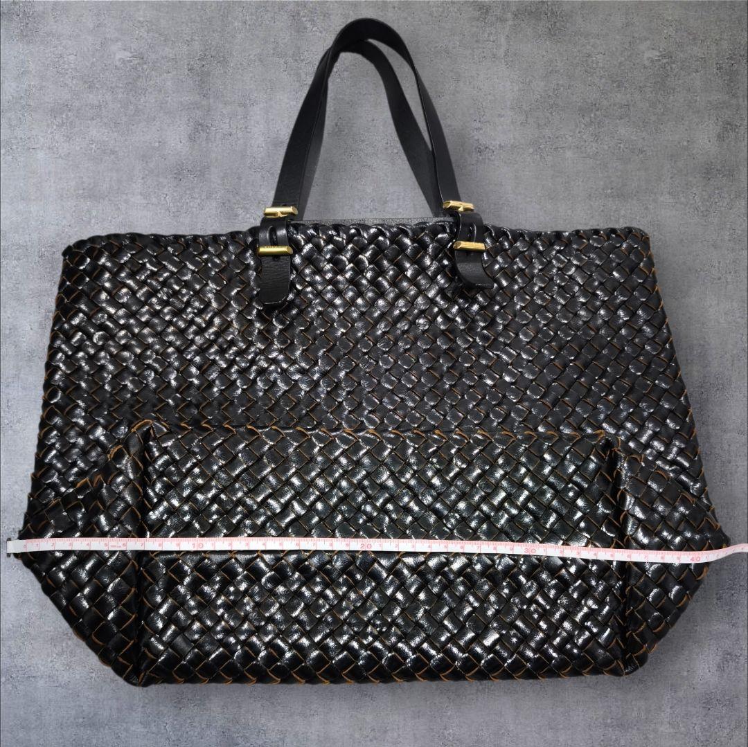 極美品 希少イントレチャート 本革トート FURLA フルラ 大容量 ブラック