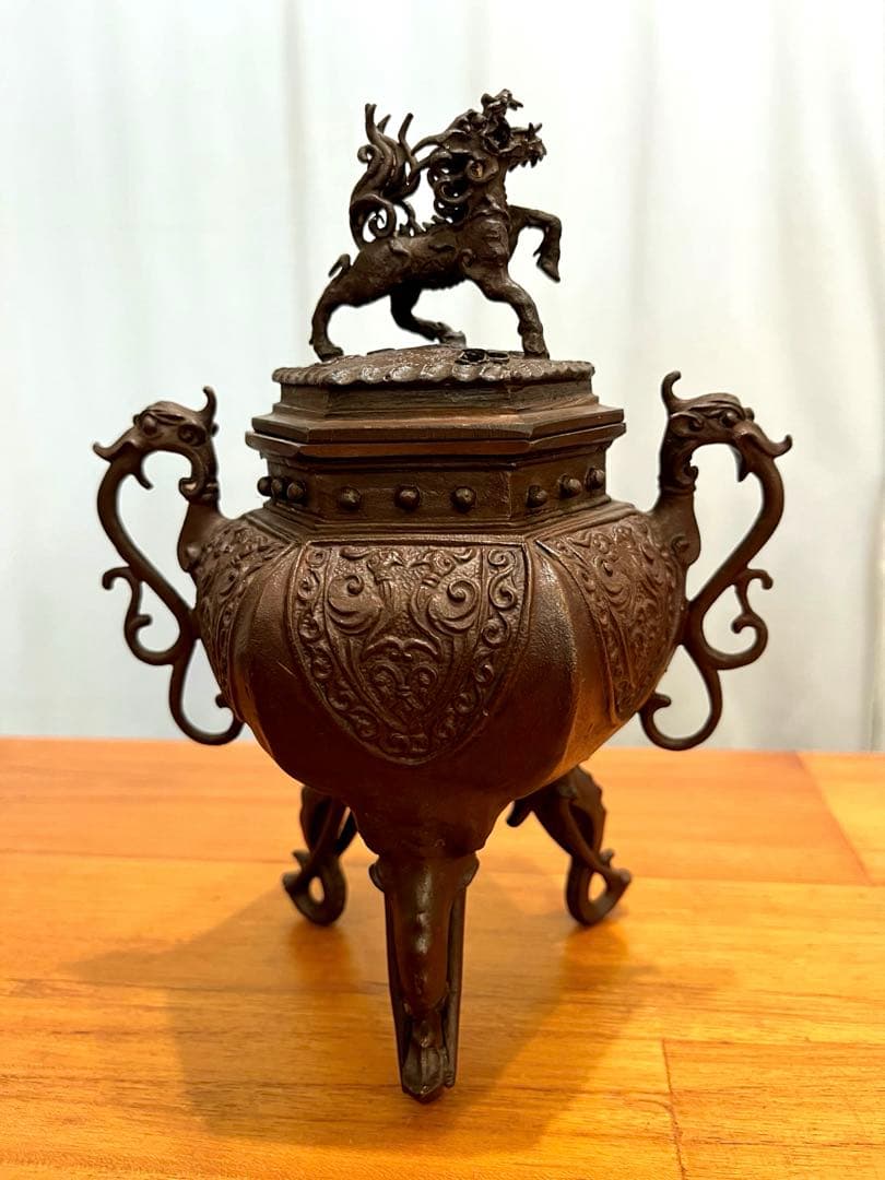 Yasuino　米田秀保作　六角麒麟香炉