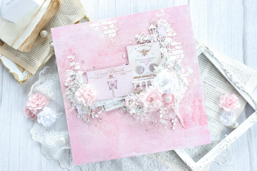 *。゜Love ゜。*　スクラップブッキング♡フォトフレーム♡完成品