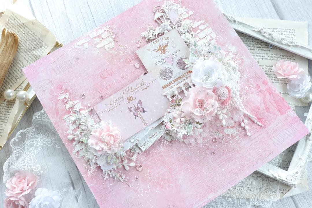 *。゜Love ゜。*　スクラップブッキング♡フォトフレーム♡完成品