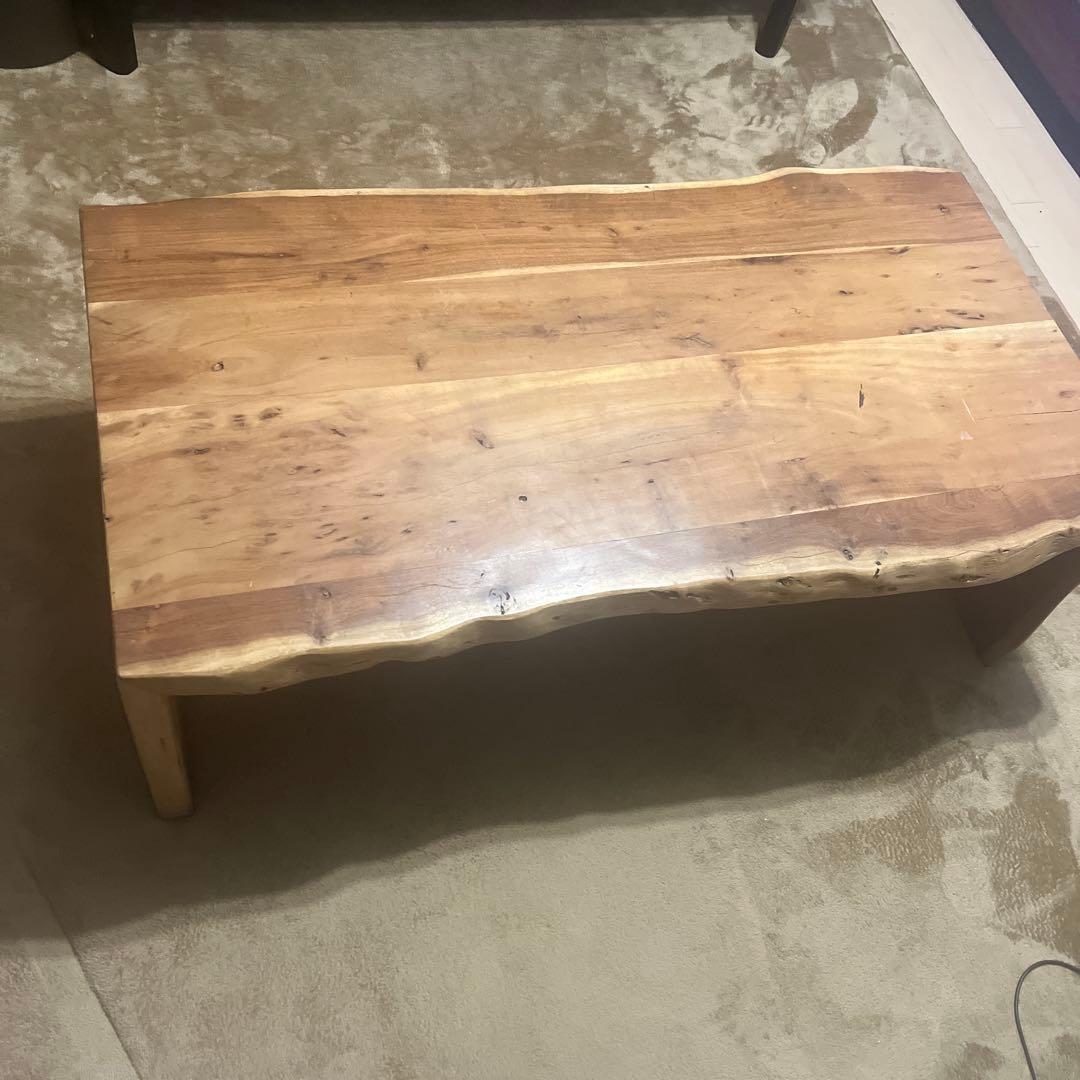 天然木　無垢　ローテーブル　アンティーク　レトロ　ダイニングテーブル