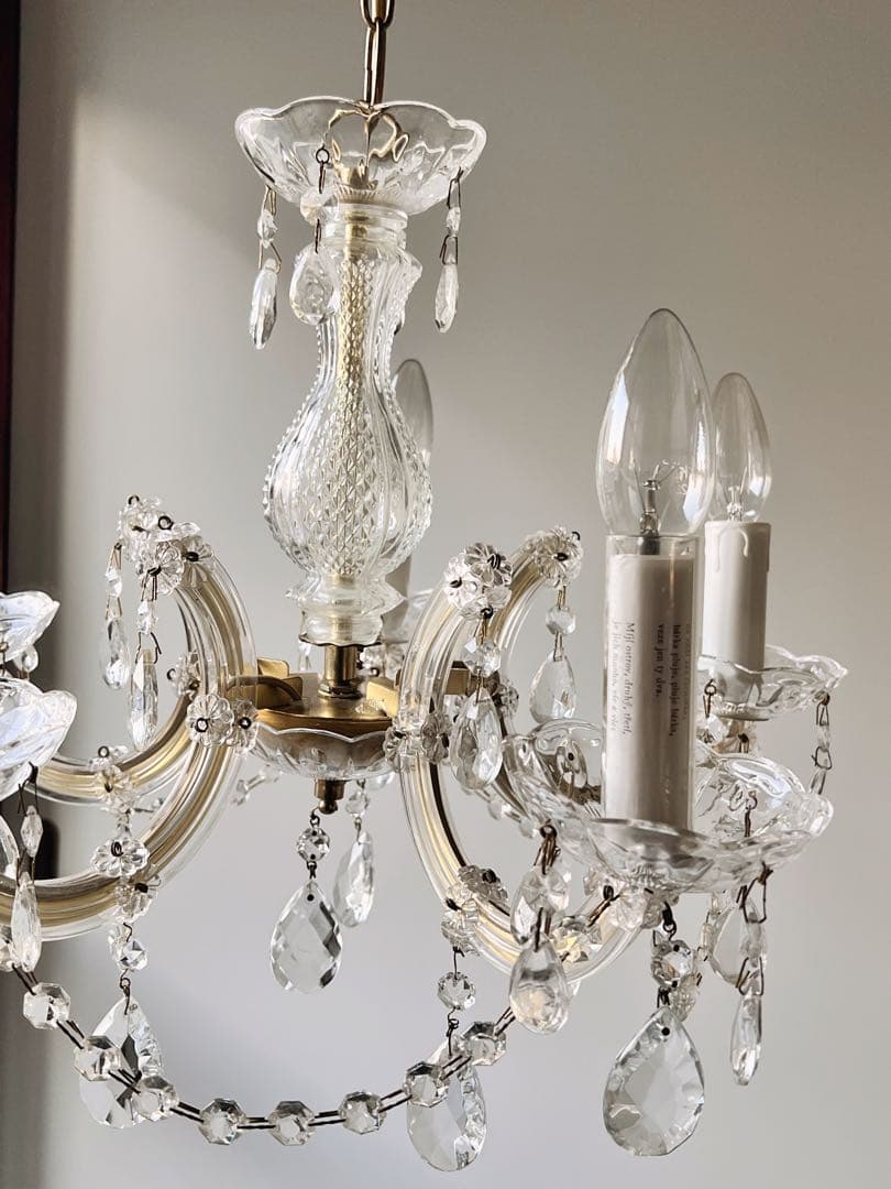 【ワケあり】ドイツ　ヴィンテージ　シャンデリア　5灯式