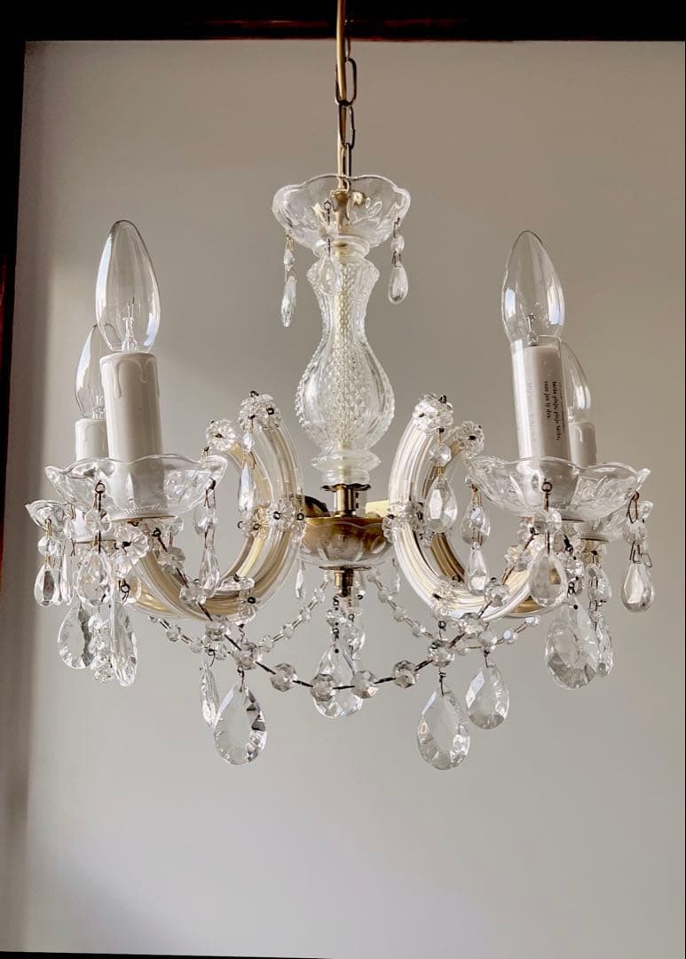 【ワケあり】ドイツ　ヴィンテージ　シャンデリア　5灯式