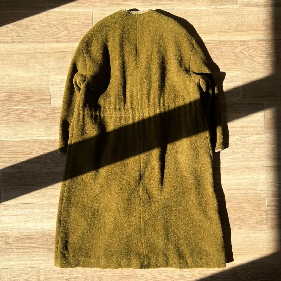 1990FW Giorgio Armani ノーカラー アルパカ ウール コート