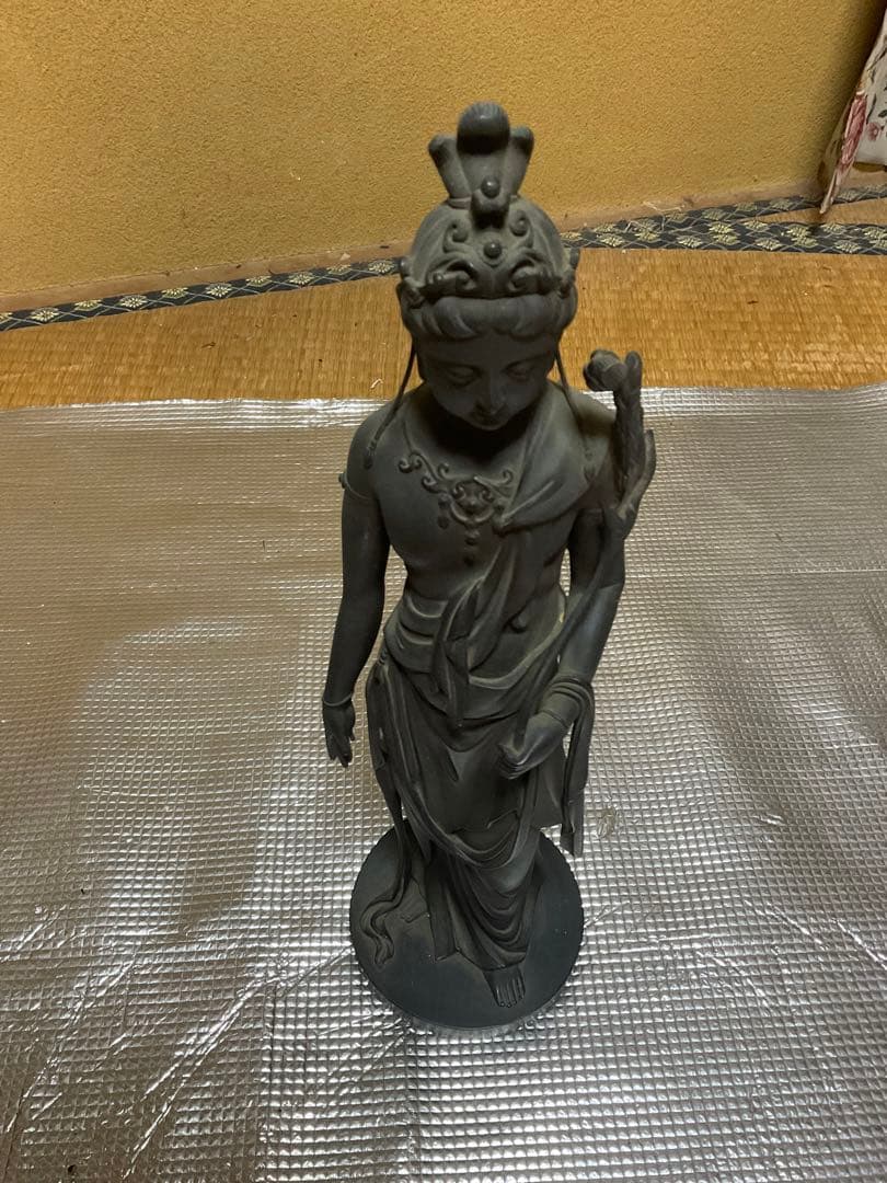 聖観世音菩薩立像／高村光雲作／銅像。【箱無し、現状　昭和ノスタルジー　美品】。