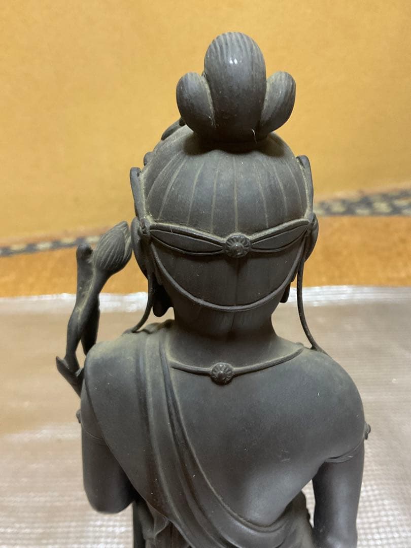 聖観世音菩薩立像／高村光雲作／銅像。【箱無し、現状　昭和ノスタルジー　美品】。