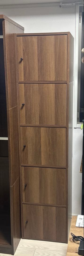 【ゆう】ぼん家具　本棚　5段　扉付き