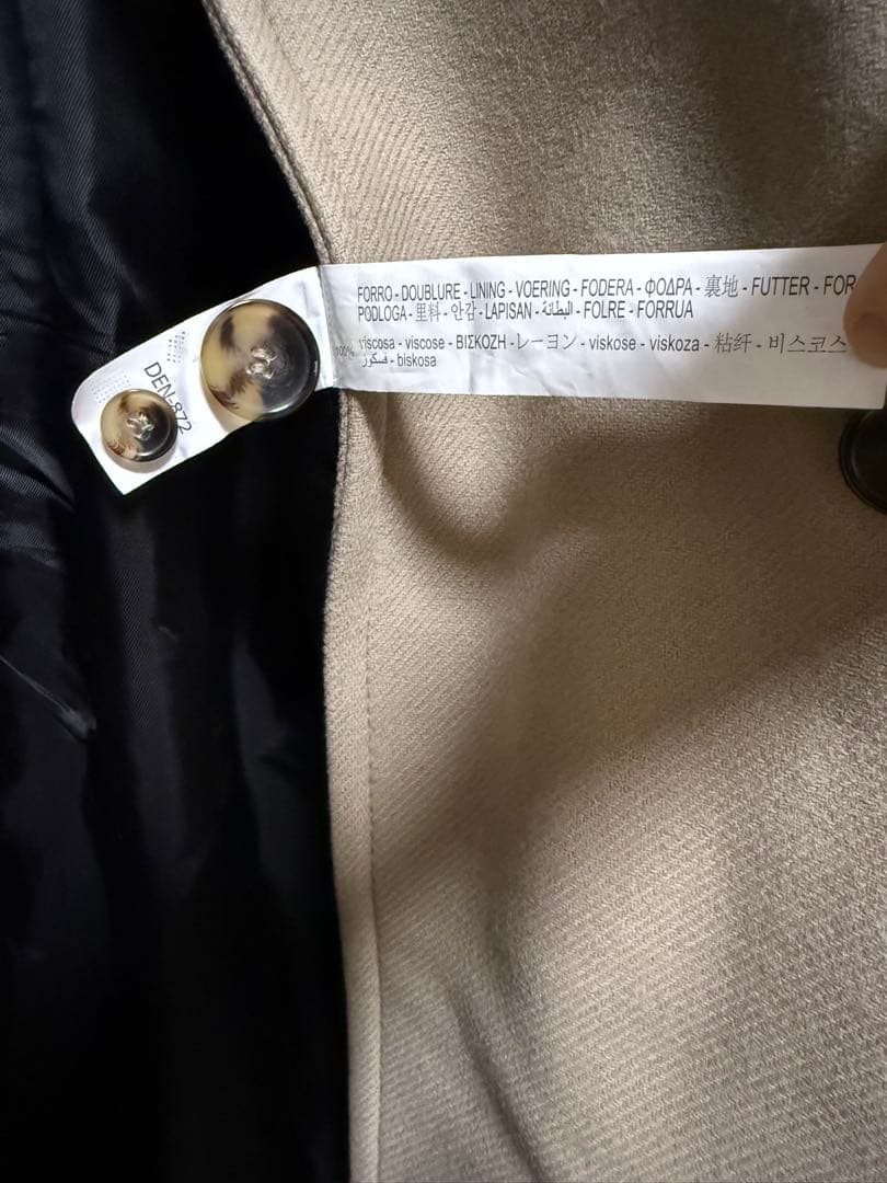 ZARA. ベージュ ダブルブレスト ロングコート