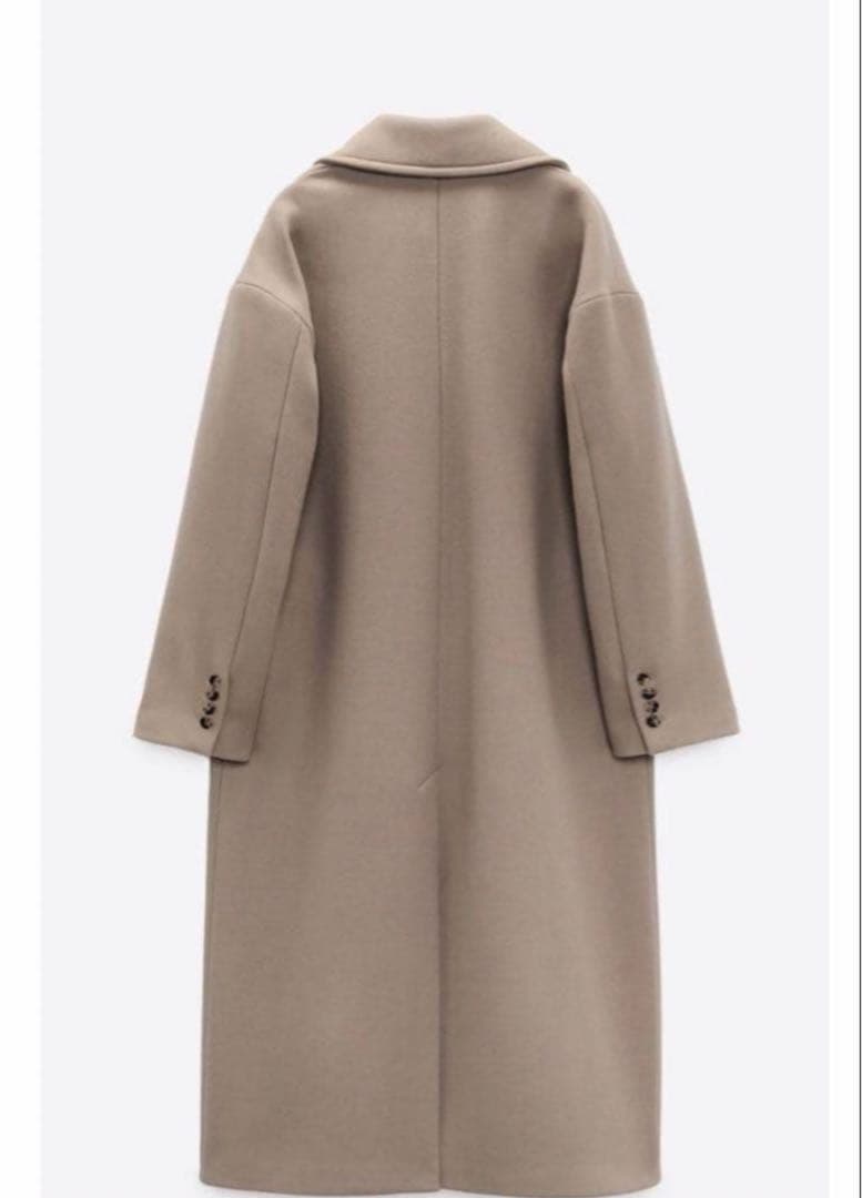 ZARA. ベージュ ダブルブレスト ロングコート