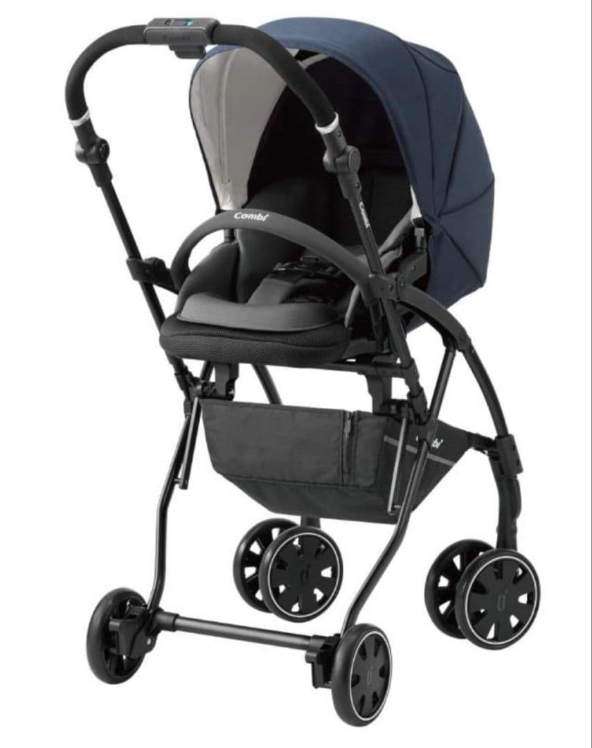 【美品】コンビ ベビーカー AttO type-s NB 両対面式 ネイビー