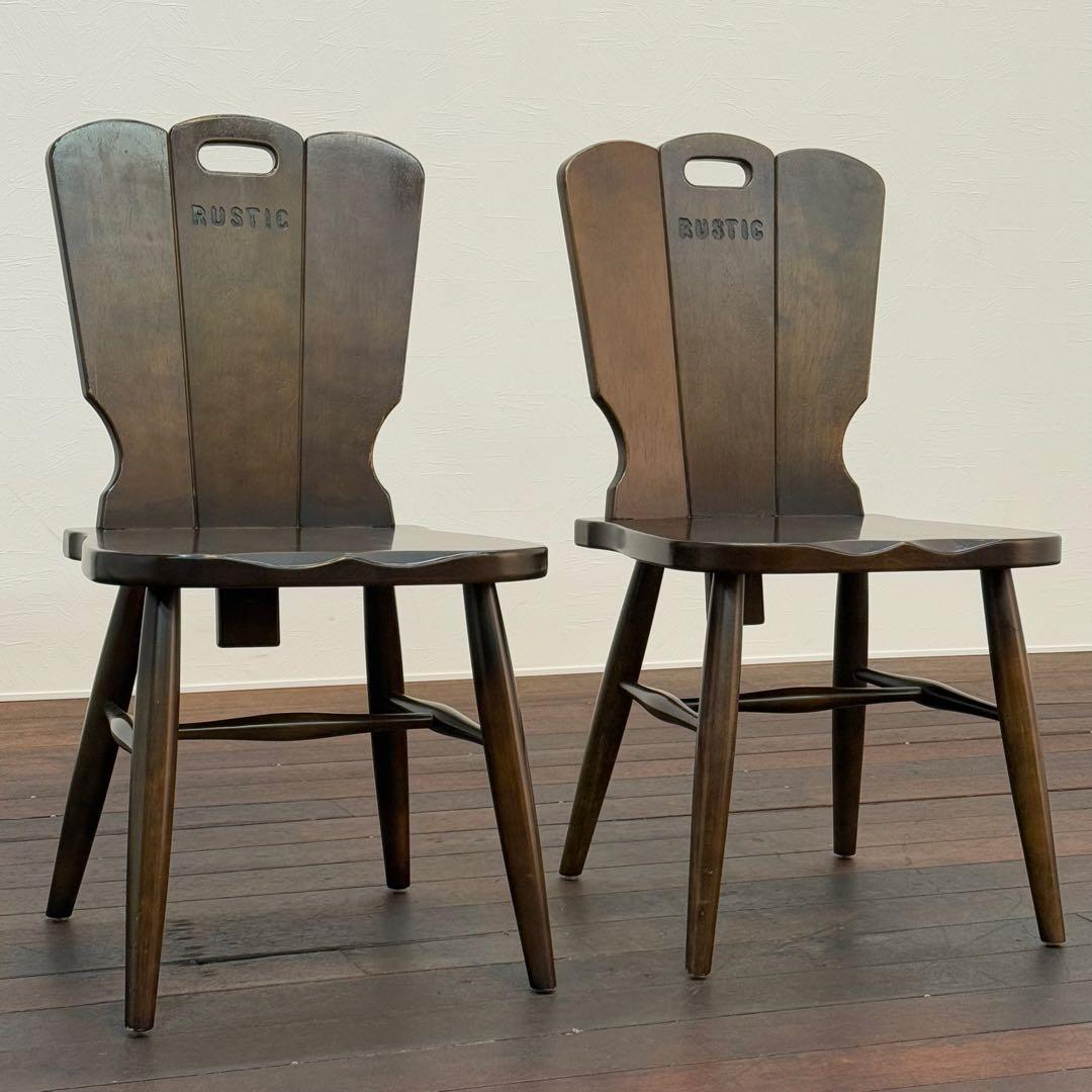 H21K3c karimoku RUSTIC ダイニングチェア 2脚セット