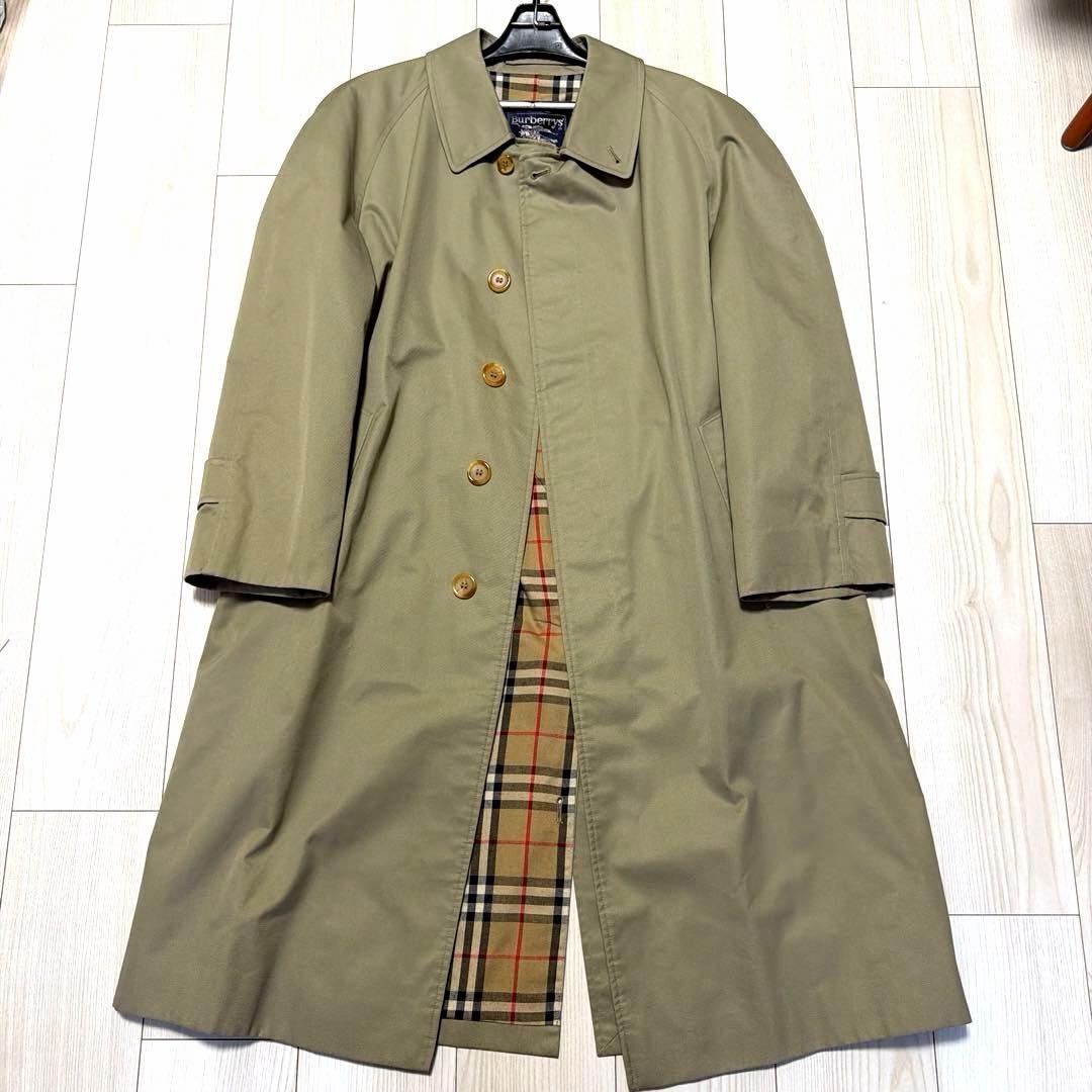 か*お様 極上　イギリス製　バーバリー　バルマカーンコート　ベージュ　ステンカラ