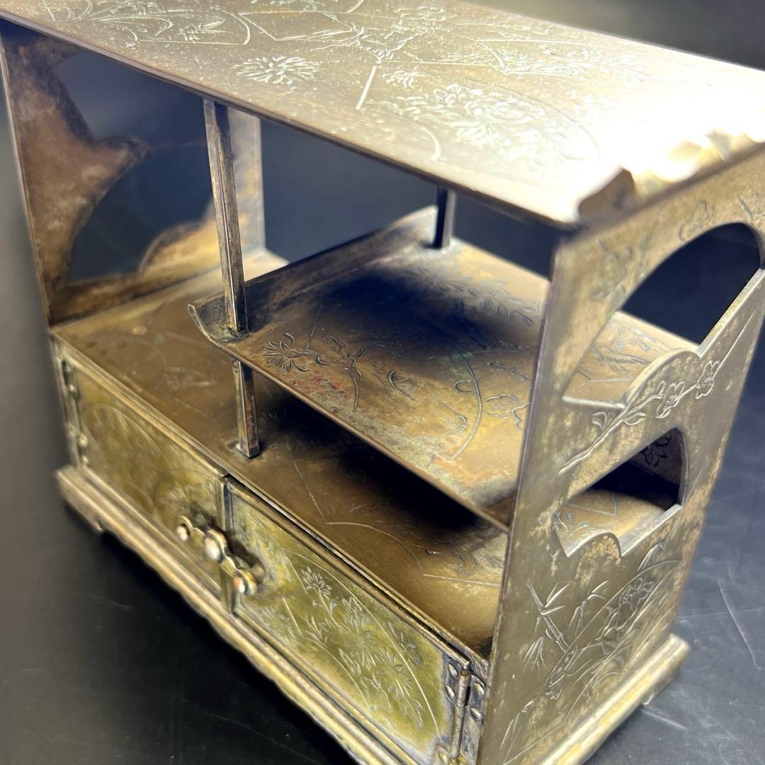 時代　金工　小引き出し　1012g/高さ13.8㎝　東Y7-0718⭐︎1Fトニオ