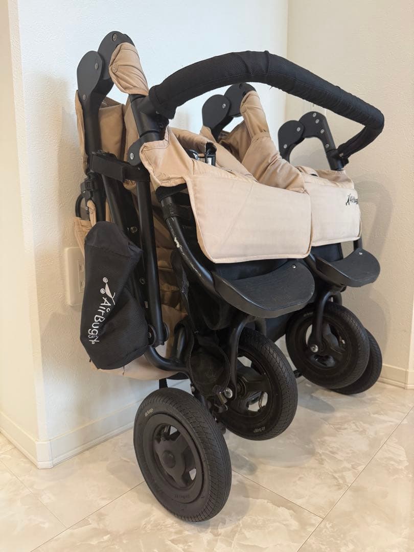 【付属品付き✨】エアバギー ココダブル キャメル 2人乗り ベビーカー　双子