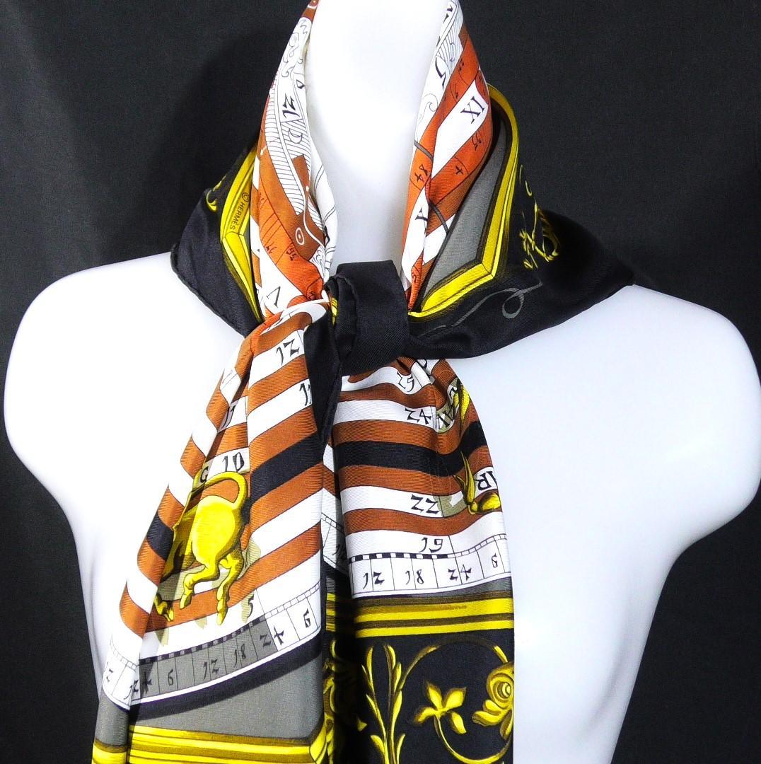 美品　HERMES エルメス　大判スカーフ　カレ90　 D508