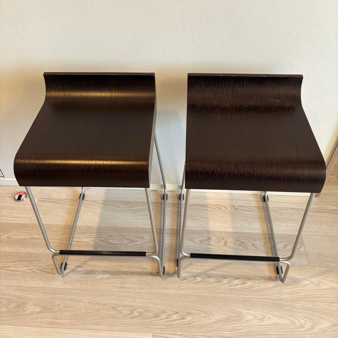 イタリア製 モダンハイチェア バースツール 2脚セット